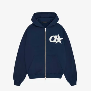 CB STAR ZIPPED BLUE HOODIE