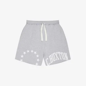 CUT OFF VARSITY SHORTS (LIGHT GREY MARL)