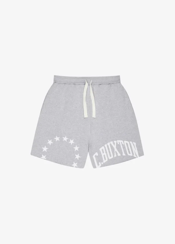 CUT OFF VARSITY SHORTS (LIGHT GREY MARL)