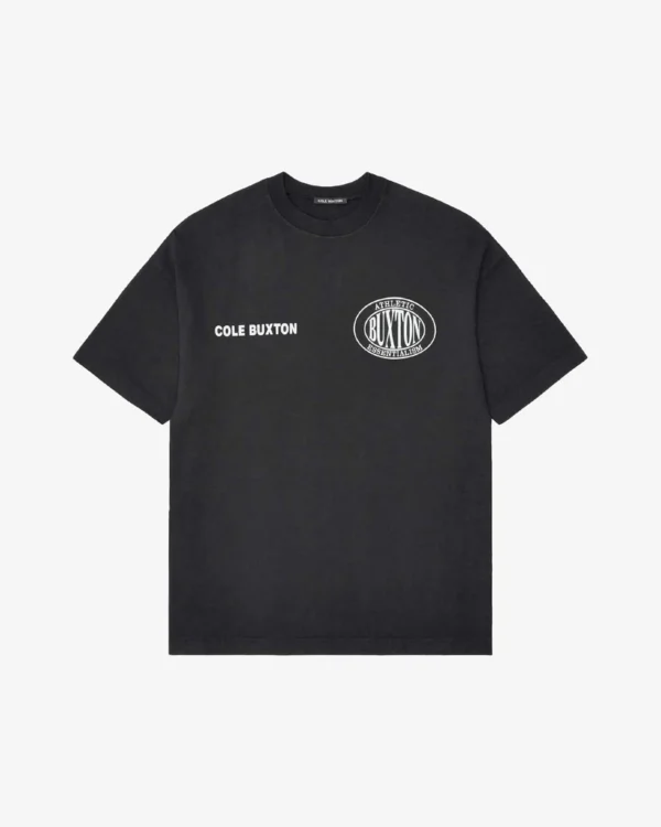 DOUBLE LOGO SPORTS BLACK T-SHIRT