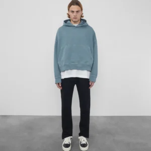 HEAVYWEIGHT CROPPED BLUE HOODIE