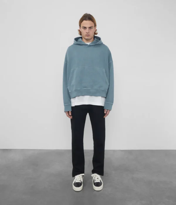 HEAVYWEIGHT CROPPED BLUE HOODIE