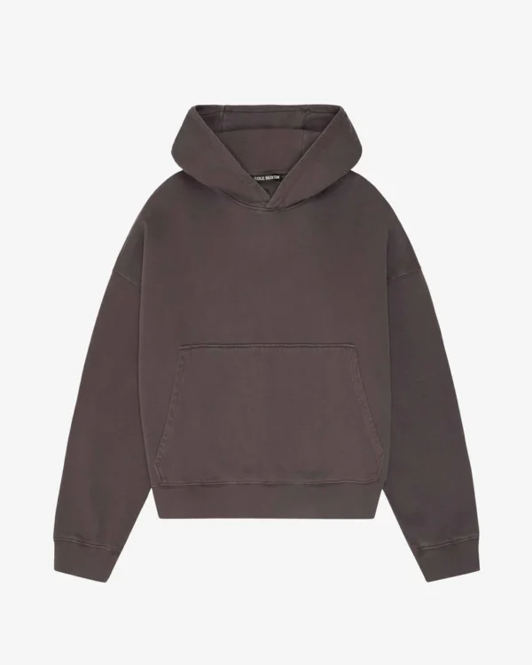 HEAVYWEIGHT CROPPED BROWN HOODIE