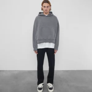 HEAVYWEIGHT CROPPED GREY HOODIE