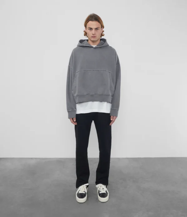 HEAVYWEIGHT CROPPED GREY HOODIE