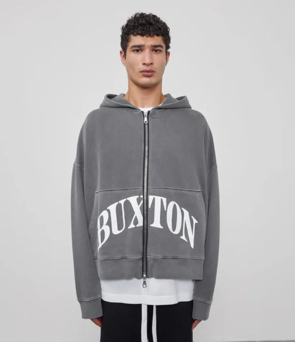 HEAVYWEIGHT CROPPED LOGO ZIP HOODIE