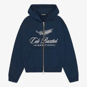 INTERNATIONAL ZIPPED BLUE HOODIE