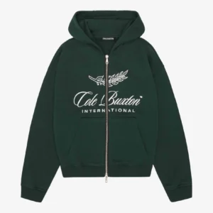 INTERNATIONAL ZIPPED GREEN HOODIE